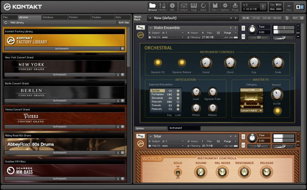 kontakt factory library installing