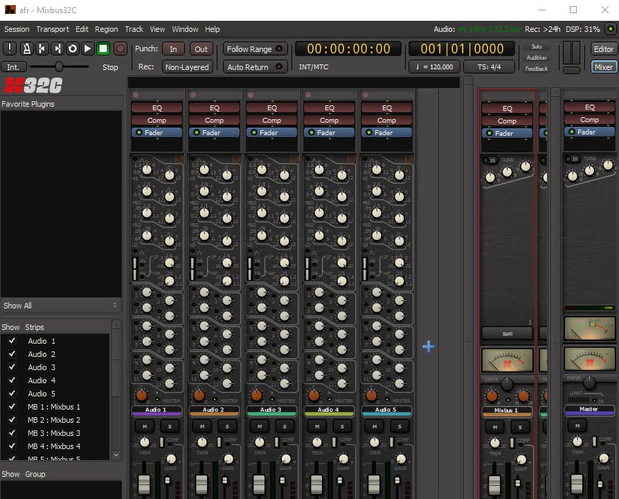 keyboard shortcuts harrison mixbus 32c